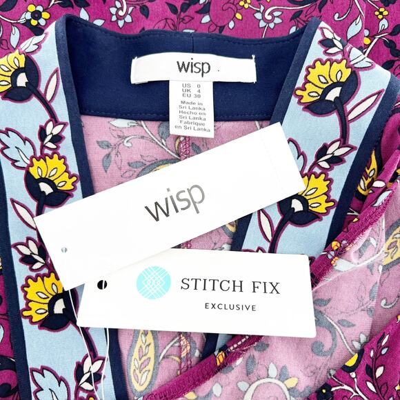 NWT Wisp Women's Red Floral Paisley Sleeveless V-Neck Midi Dress Size 0 - Picture 4 of 5